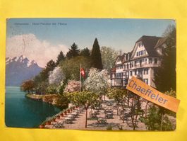 1924 Hertenstein. Hotel-Pension mit Pilatus