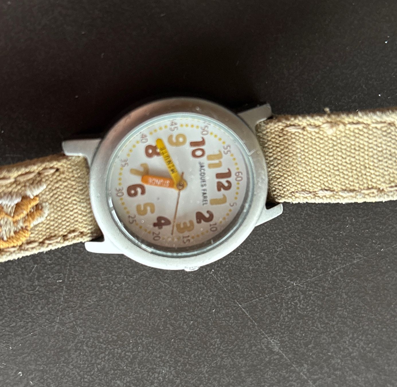 Orologi: Jacques Farel Kinderuhr Textilband beige – Usato da Bischofszell venduto da tweeties 1