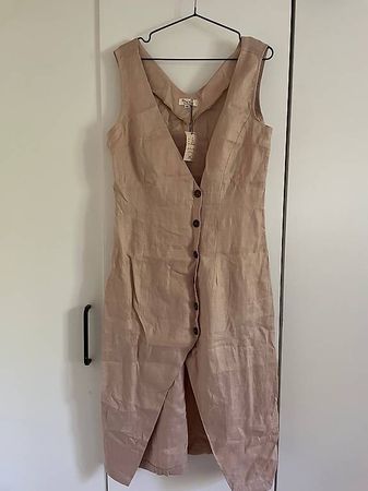 NaNu Leinenkleid Beige Gr. M  neu, 100% Leinen
