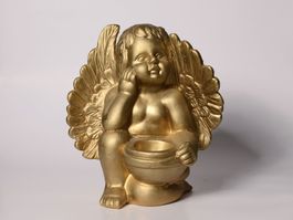 Goldener Engel, Kerzenhalter, Weihnachtsdeko