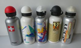 5 SIGG Alu-Trinkflaschen, Bottles, Millenium Inline Cup,