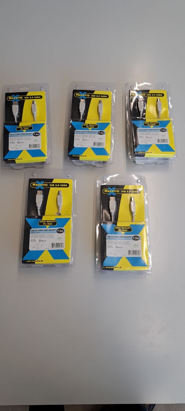 Cavi: USB A – USB B (5 Stk.) – Nuovo e nell'imballaggio originale da Elgg venduto da computerbrocki