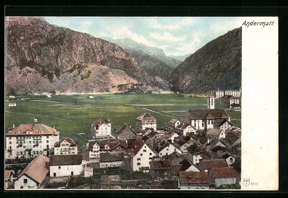 Cartoline postali: AK Andermatt, Totalansicht – Usato da Berlin venduto da bartko-reher