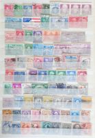 USA: Deux pages de timbres oblitérés