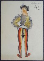 Bild Gemälde Aquarell: Kostümentwurf Edelmann um 1960