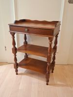 Vintage 3-stöckiger Beistelltisch aus Holz mit Schublade 70s