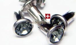 Strass Niete, 6mm, black Diamond