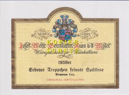 Etikette - Erdener Treppchen feinste Spätlese Lotz 1959 /bd