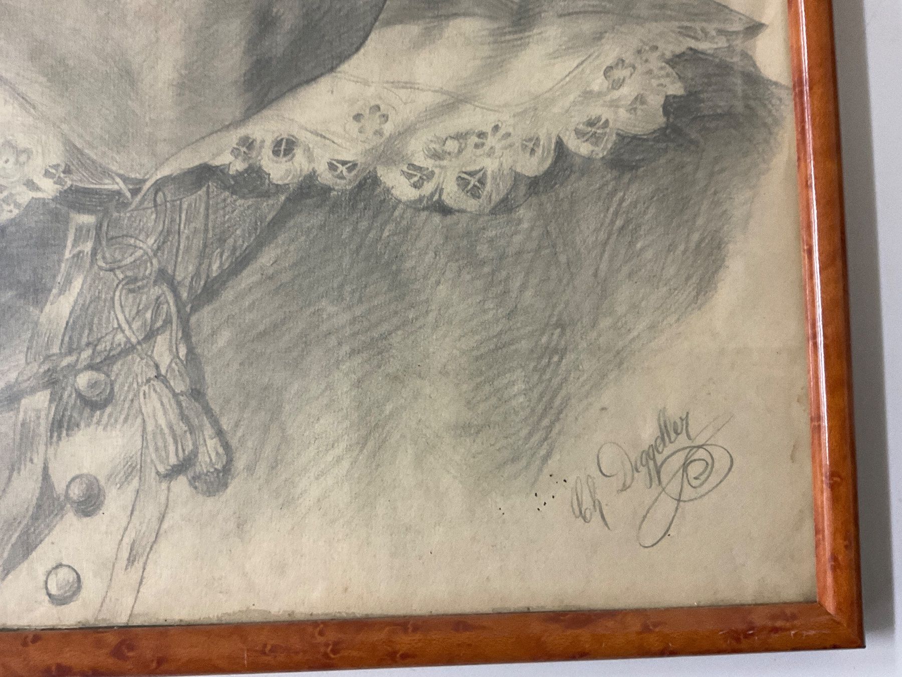 Gemälde: Kunst von Deggeller, Bleistiftzeichnung, ein Musketier? – Gebraucht aus Bern von vielerart 2
