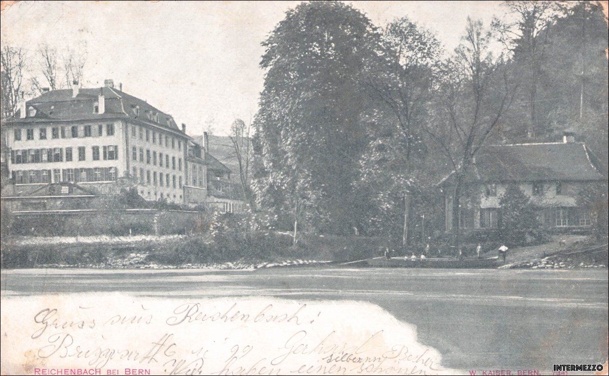 Cartoline postali: Reichenbach bei Bern // 1909 Aare – Usato da Basel venduto da intermezzo12