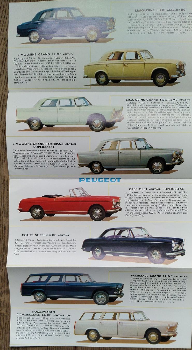 Peugeot Documenti: Peugeot 404 Prospekte – Usato da Safenwil venduto da efclassics 3