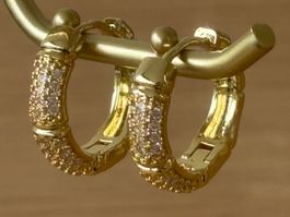 Luxus Elegante Creolen Ohrstecker Farbe :Gold