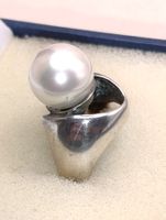Vintage 925er Silber Ring Natur Perle Meisterpunze 80er USSR