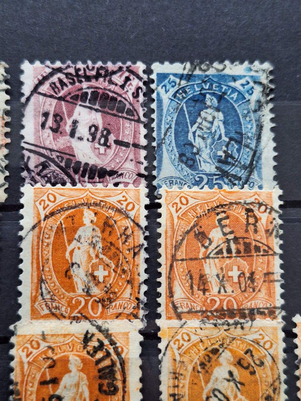 Tutti i francobolli: Stehende Helvetia Div. Farbflecken ! – Usato da Balgach venduto da SIMEON27 2