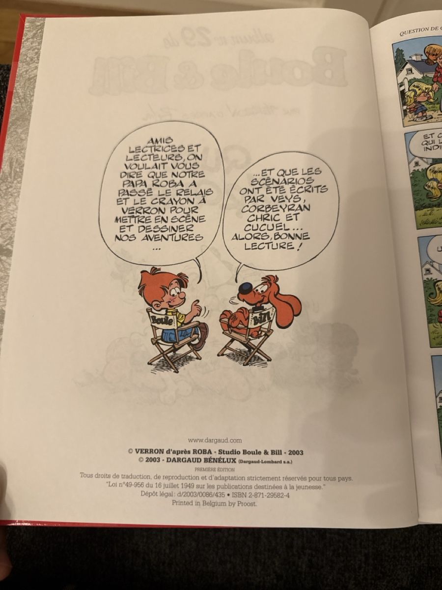 Comics: BD BOULE & BILL - TOME 29 - PREMIÈRE ÉDITION 2003 – Neu (gemäss Beschreibung) aus Genève von Emorejac 2