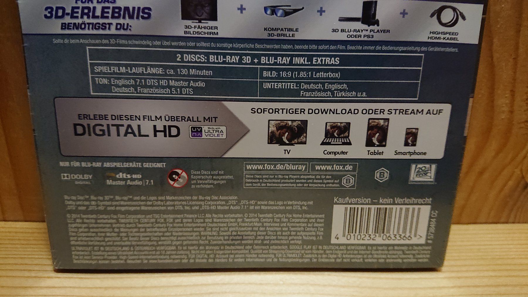 Tutti i DVDs: PLANET DER AFFEN Revolution in 3D und 2D Blu-Ray – Nuovo (secondo la descrizione) da Wilderswil venduto da Exebub 4