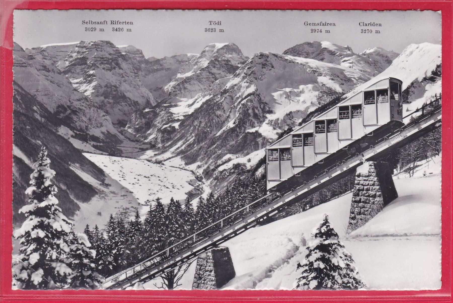 Cartoline postali: BRAUNWALDBAHN MIT TÖDIKETTE – Usato da Oberrieden venduto da Gebirgsstelze