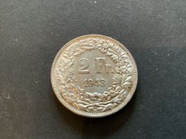 1943 2 FR MÜNZE SILBER UNZIRKULIERT 