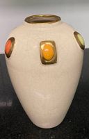 Sammlerstück: Blumenvase aus Longwy Crackle Steingut