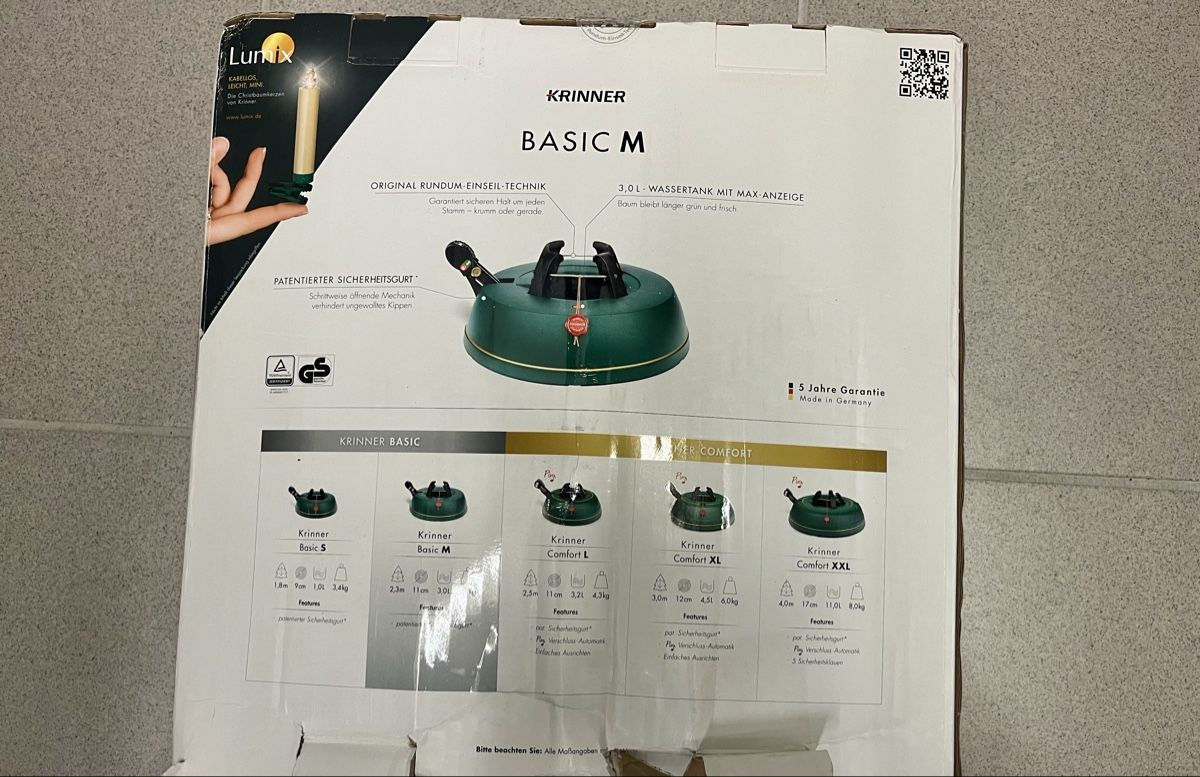 Krinner Basi per albero di Natale: WEIHNACHTSBAUMSTÄNDER KRINNER BASIC M TOP 3 LITER WASSERINH. – Nuovo (secondo la descrizione) da Thun venduto da fioruccio 1