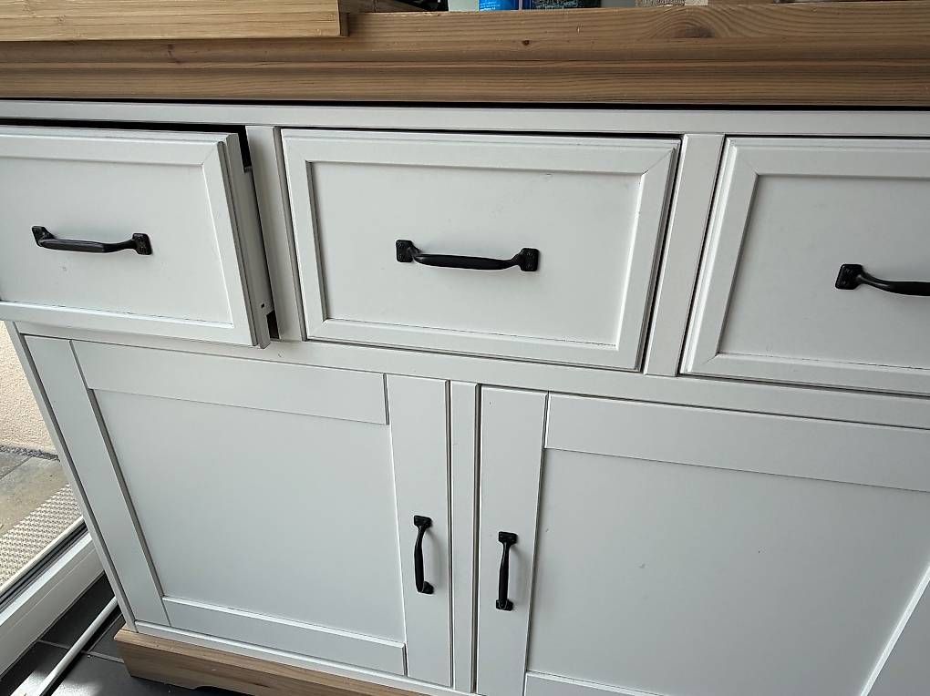 Cassettiere: Komode Sideboard  Landhaus-Stil | weiß mit Holzdekor – Usato da Amden venduto da rah_5t5n 1