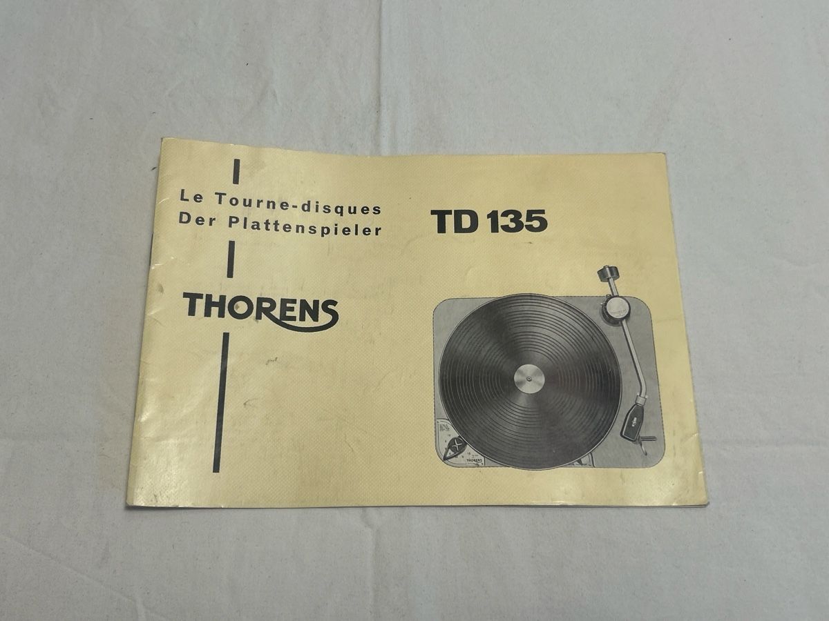 Thorens Tourne-disques: Thorens TD 135 Mode d’emploi  – D'occasion à Geneve par Fil1997