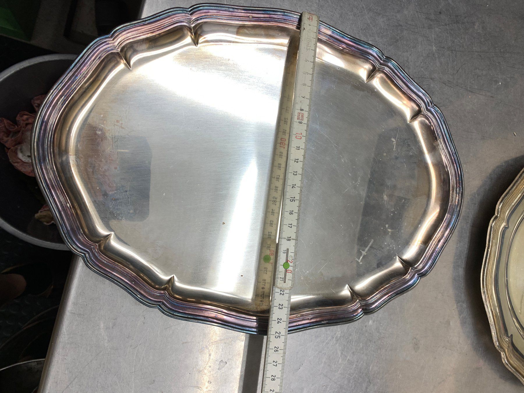 Piatti di portata: 3 Serviertablet silber oder versibert total 1.566kg – Usato da Rickenbach SZ venduto da Frickler 3