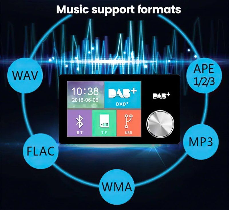 Radio: 2.8" Farbdisplay DAB+ Empfänger, AUX, BT, UDISK, TF, FM – Nuovo e nell'imballaggio originale da Malans GR venduto da BUYBEST-Schweiz 7