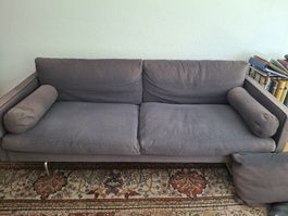Sofa grau Stoff 