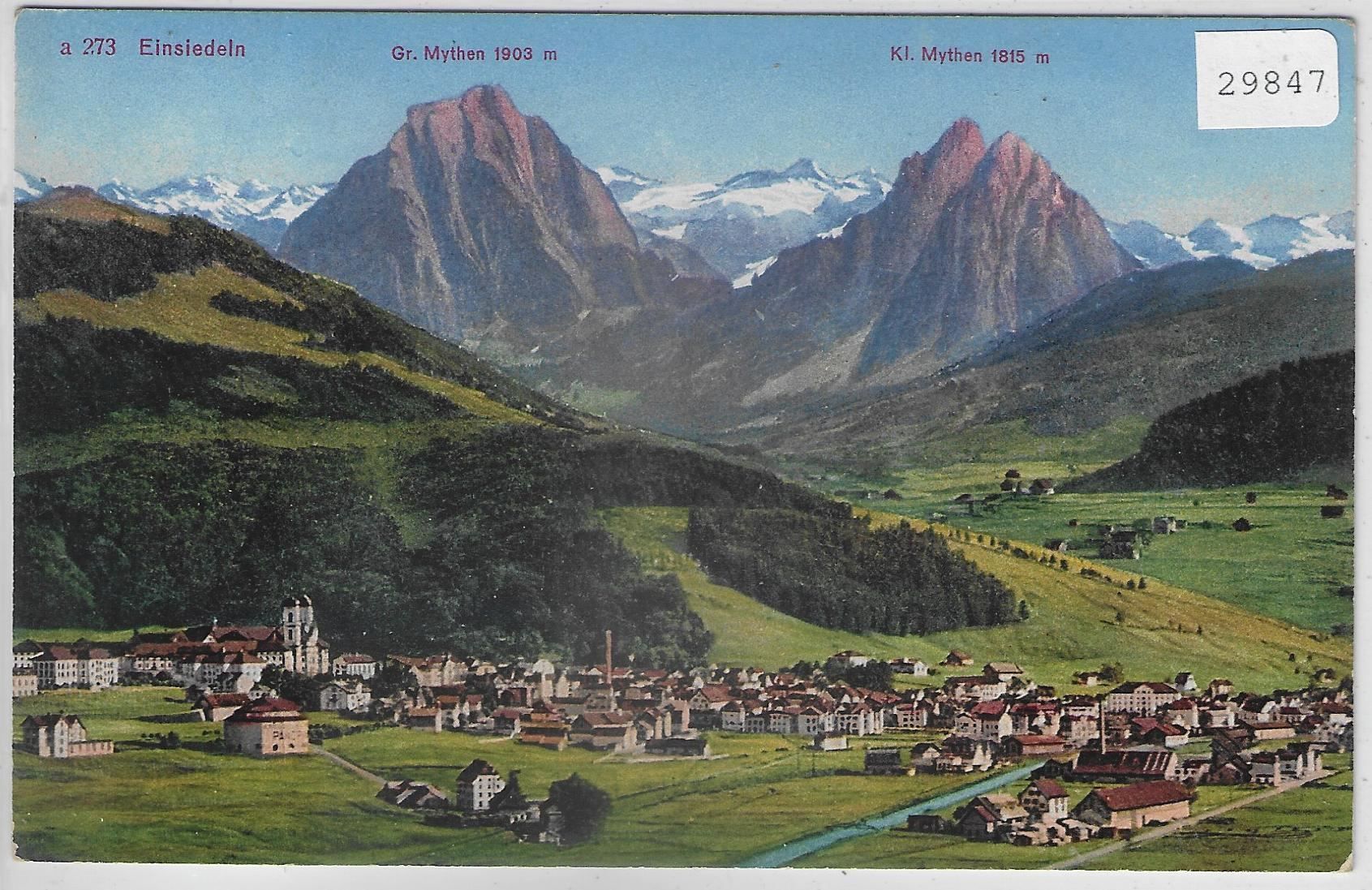Cartoline postali: Einsiedeln - Generalansicht - Litho – Usato da Ettingen venduto da Kartenplanet
