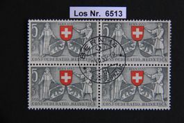 PP 1953 Viererblock sauber gestempelt               Los 6513