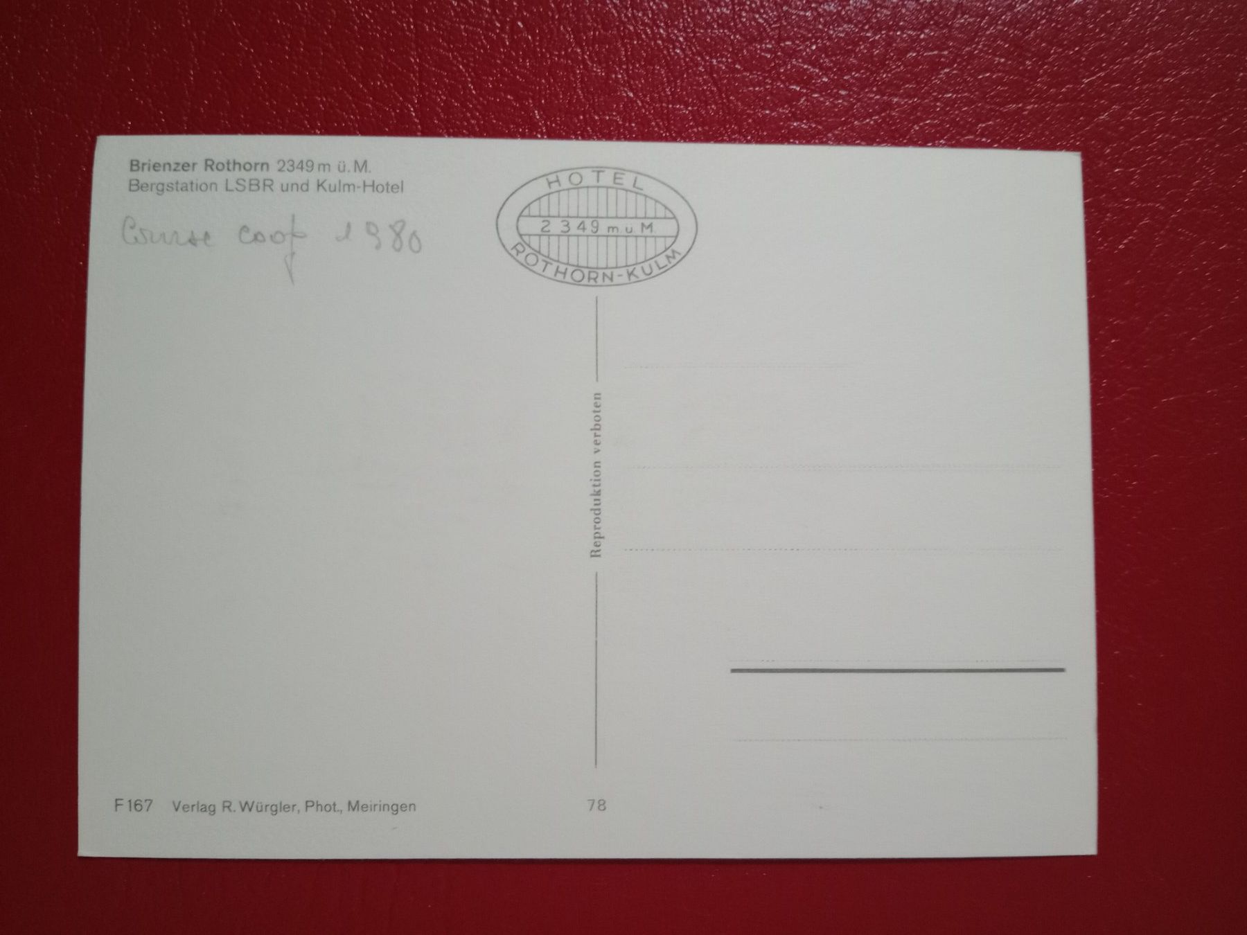 Cartoline postali: Brienzer Rothorn Bergstation – Usato da Küttigen venduto da Melisch1000 1
