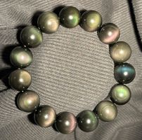 14mm Regenbogen Obsidian Armband mit super Flash