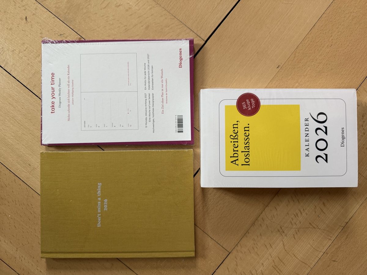 Libri: 3x ungeöffnete DIOGENES Agenda – Nuovo e nell'imballaggio originale da Baden venduto da agora_newgeneration