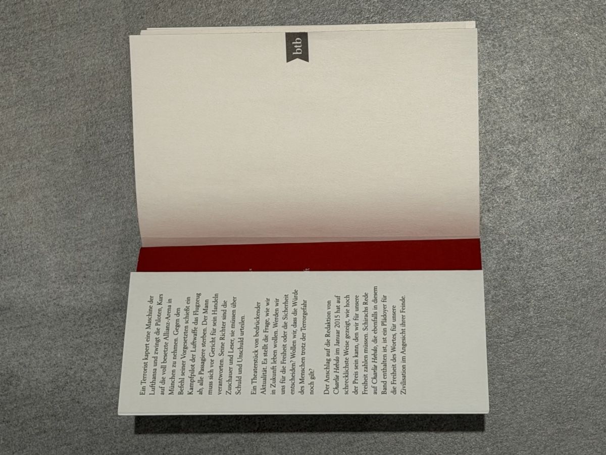 Libri: Ferdinand von Schirach, Terror, btb Taschenbuch – Usato da Fislisbach venduto da dbe_fsw5 2