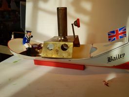 Altes Blechspielzeug Dampfschiff "Bailey" - Rarität!