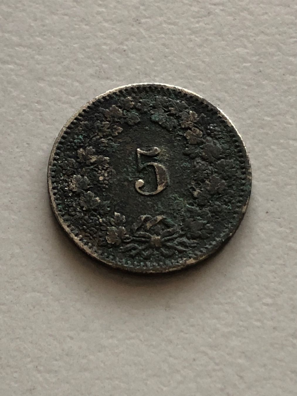 Alle Münzen: 5 Rp. 1876 – Gebraucht aus Schötz von Odpa 1