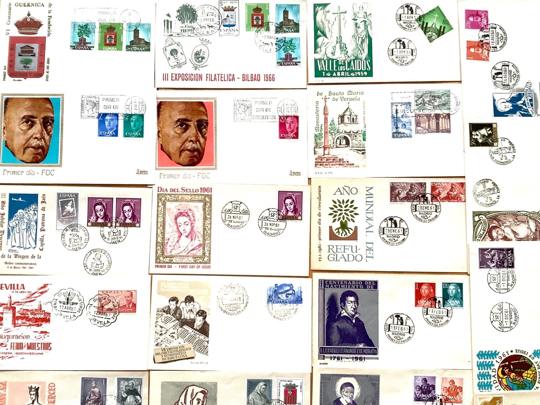 Tutti i francobolli: 1953 / 1977  - Spanien - FDC 22 Stk. – Nuovo (secondo la descrizione) da Liestal venduto da Skunk02 1