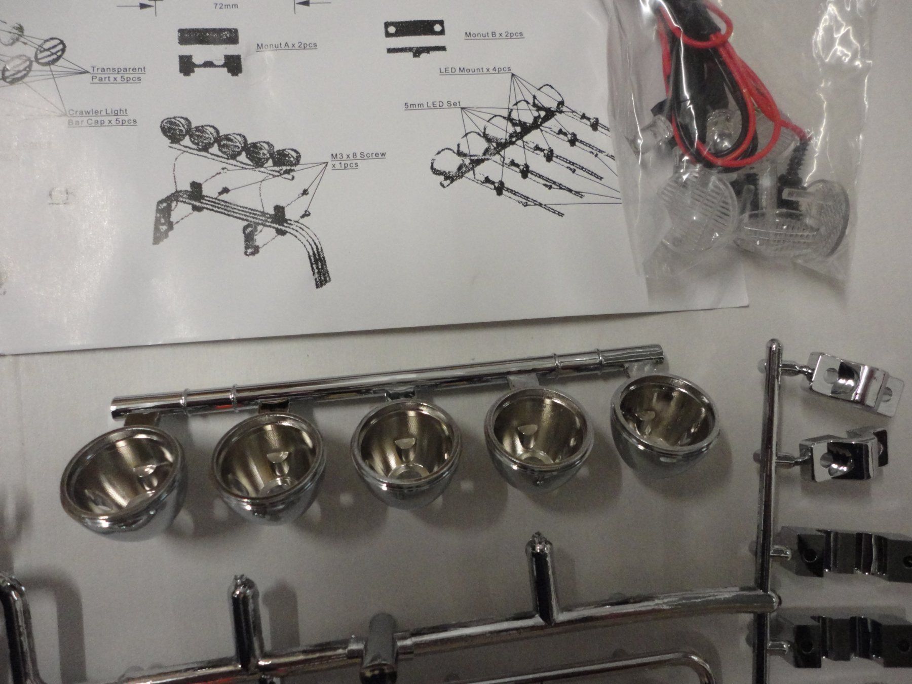 RC Modellbau: LED Scheinwerfer Bausatz (chrom) – Neu und originalverpackt aus Horgen von RcModell 5