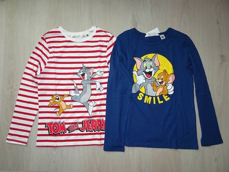 Duo Langarm-T-shirt Tom&Jerry Gr.134/140 H&M  Neu!