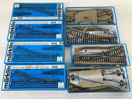 Märklin H0 M-Gleis 4 Paar Weichen 5202 (=4 St. li, 4 St. re)