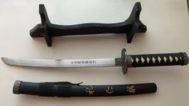 Samurai Dolch Deko mit Ständer ungeschliffen