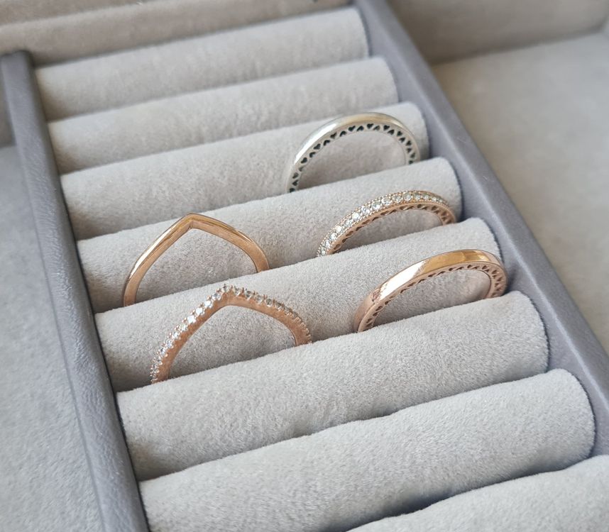 5 Pandora Ringe Gr. 52 - rosegold und silber (Gebraucht) in Dübendorf ...