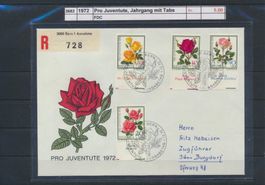 1972 Pro Juventute, Jahrgang mit Tabs, FDC