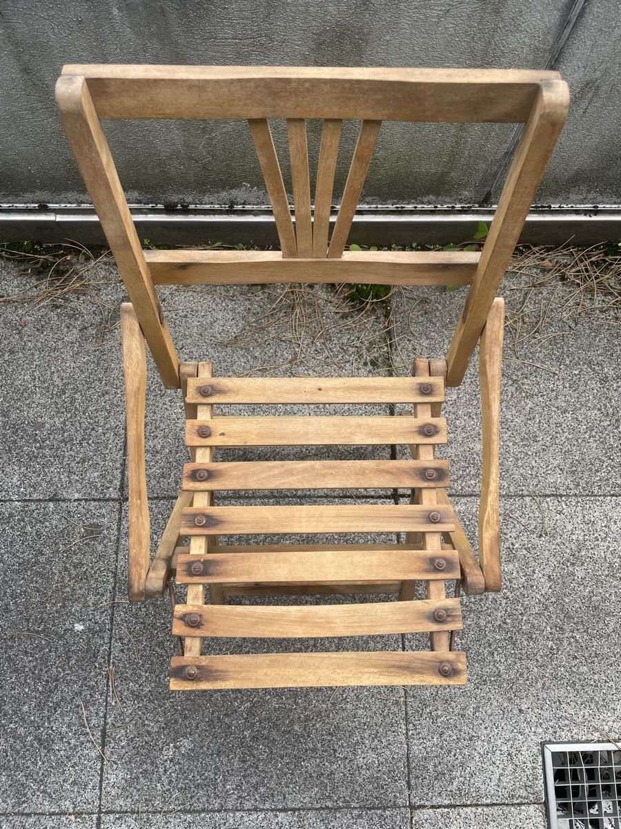 Sedie: Ancienne Chaise Pliante en Bois Massif – Usato da Vallamand venduto da Bricbracbroc82 4