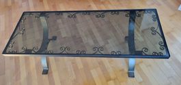 Vintage Couchtisch mit Glasplatte guter Zustand