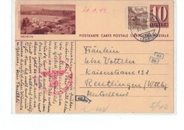 Schweiz Ganzsache Postkarte BPK PK 161 Geneve Zensur !