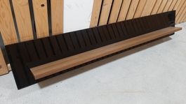 Regal Wandmontage Schwarz/Nussbaum