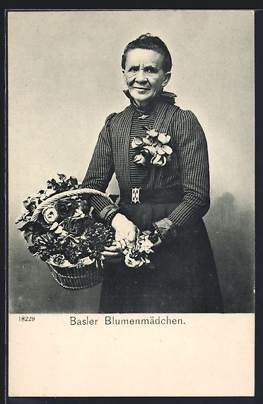 Cartes postales: Basel, Basler Blumenmädchen mit Korb vo – D'occasion à Berlin par bartko-reher