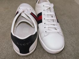 Gucci Screener Damensneaker Leder weiss mit Streifen